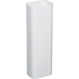 Gutter Downspout, White Galvanized Steel, 2 x 3-In. x 10-Ft.
