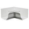 Gutter Inside Mitre, White Galvanized Steel, 5-In.