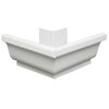Gutter Outside Mitre, White Galvanized Steel, 5-In.