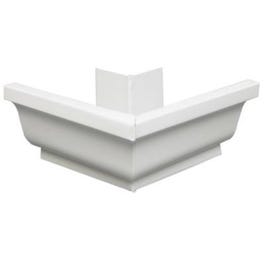 Gutter Outside Mitre, White Galvanized Steel, 5-In.