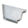 Left End Gutter Cap, White Galvanized Steel, 5-In.