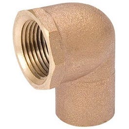 Pipe Fittings, Copper Elbow, 90 Degree, 1/2-In. FPT