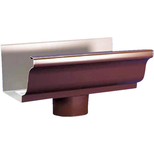 Amerimax 5 In. K Style Galvanized Brown Gutter Drop Outlet