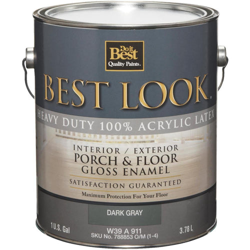 Best Look 1 Gal. Dark Gray Base Heavy-Duty Acrylic Latex Gloss Porch & Floor Enamel