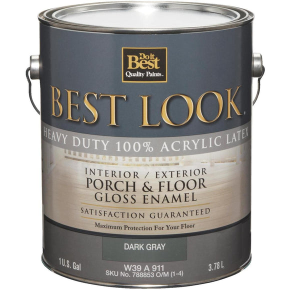 Best Look 1 Gal. Dark Gray Base Heavy-Duty Acrylic Latex Gloss Porch & Floor Enamel