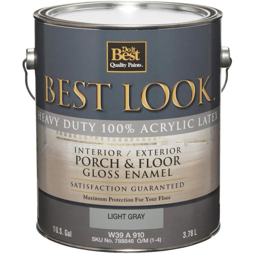 Best Look 1 Gal. Light Gray Base Heavy-Duty Acrylic Latex Gloss Porch & Floor Enamel