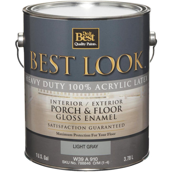 Best Look 1 Gal. Light Gray Base Heavy-Duty Acrylic Latex Gloss Porch & Floor Enamel