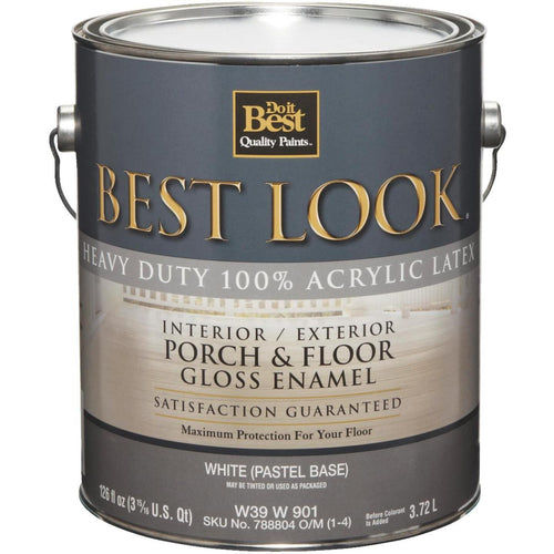 Best Look 1 Gal. White/Pastel Base Heavy-Duty Acrylic Latex Gloss Porch & Floor Enamel