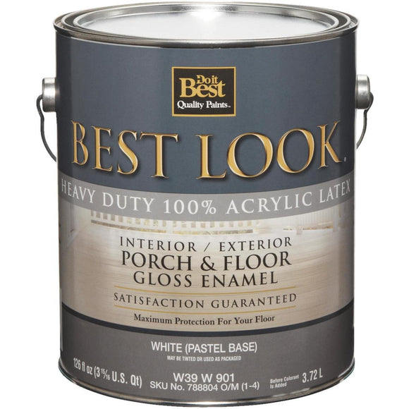 Best Look 1 Gal. White/Pastel Base Heavy-Duty Acrylic Latex Gloss Porch & Floor Enamel
